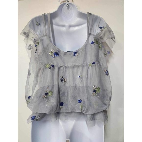 Anthropologie Eva Franco Bluebell Top Size L. B11 - Picture 5 of 6